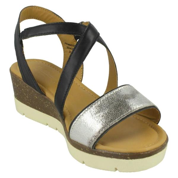 Padders Ladies Padders Wedge Heeled Sandals Primrose