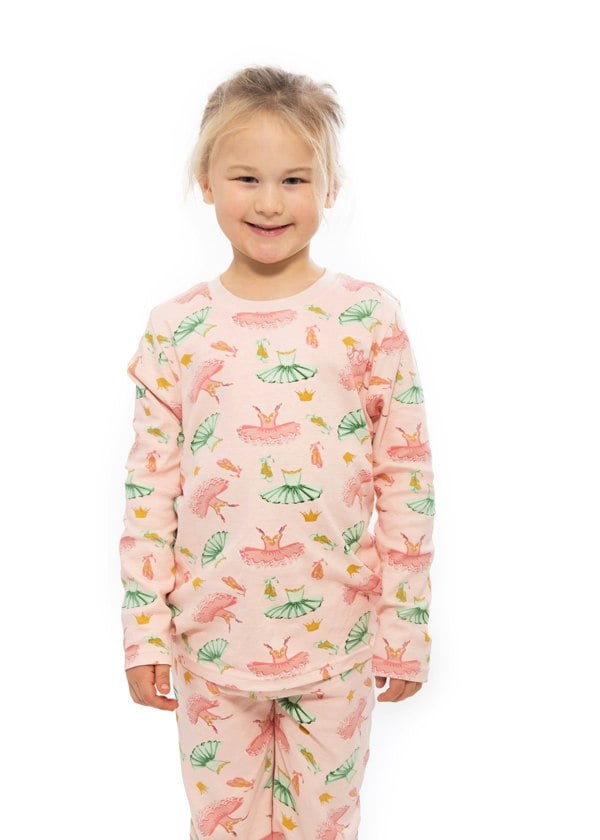 Luca and Rosa Girls pull on pyjamas - ballet print