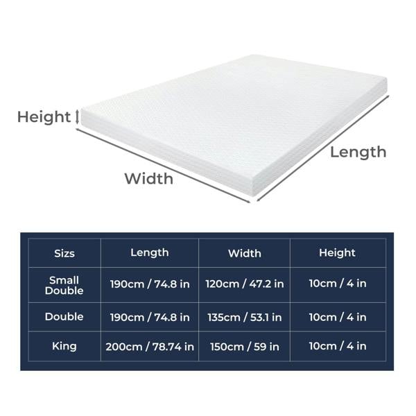 Lavio 4 Inch Mattress Topper Cooling Gel Memory Foam Bamboo Charcoal Washable