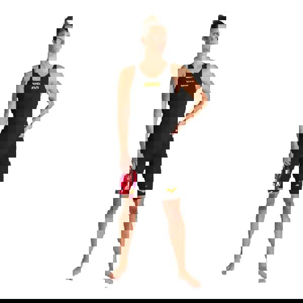 Arena Powerskin Carbon Glide Kneeskin in black with gold logo and red fins