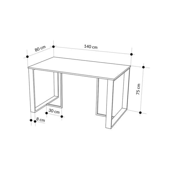 Decortie Modern Lenora Dining Table 140x80cm, 6 Seater Kitchen Table for Room, Particleboard with Metal Legs