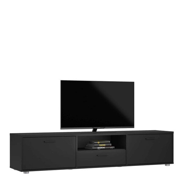 Wyld Haus Nagoya Black Low Media TV Unit 2 Doors 1 Drawer 1 Shelf