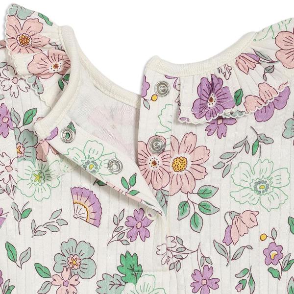 Mini Cuddles Baby Girls 3pk Floral Printed Bodysuits, Multicolour