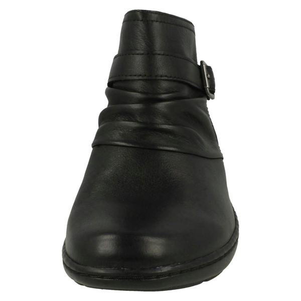 Clarks Ladies Clarks Buckle Detailed Ankle Boots Cora Rouched