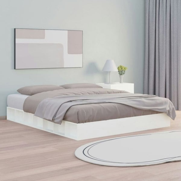 Berkfield Bed Frame White 160x200 cm Solid Wood