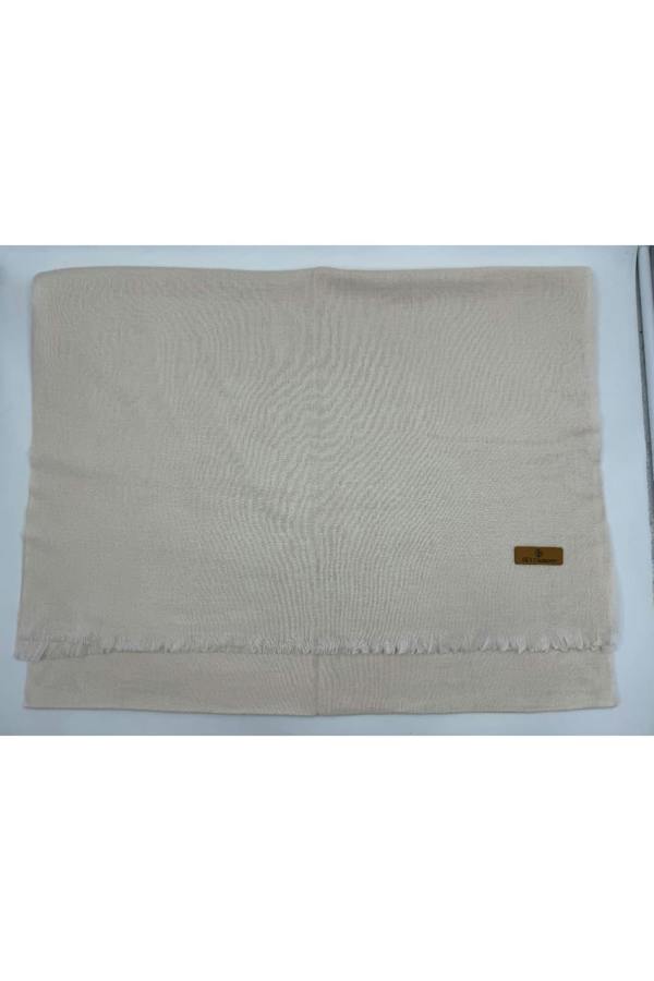 Dyzi Reversible Double-Faced Cream Cashmere-Feel Scarf