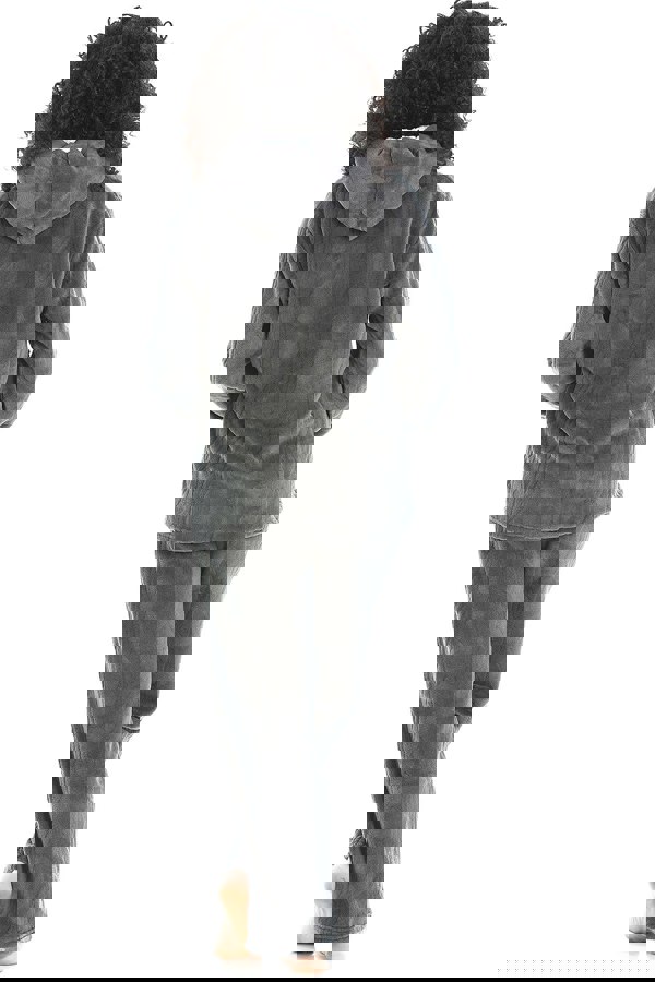 Camille Womens Charcoal Supersoft Fleece Hooded Pyjama Set