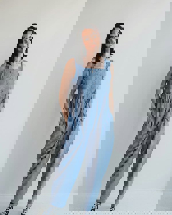 Alice Blue Smocking Strap Jumpsuit- image 7