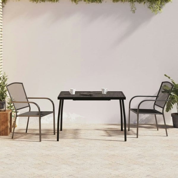 Berkfield 3 Piece Garden Dining Set Anthracite Steel