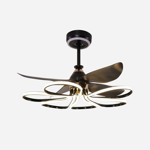 Lightsin Contemporary Black Aluminum Ceiling Fan Light for Living Rooms Lightsin UK 