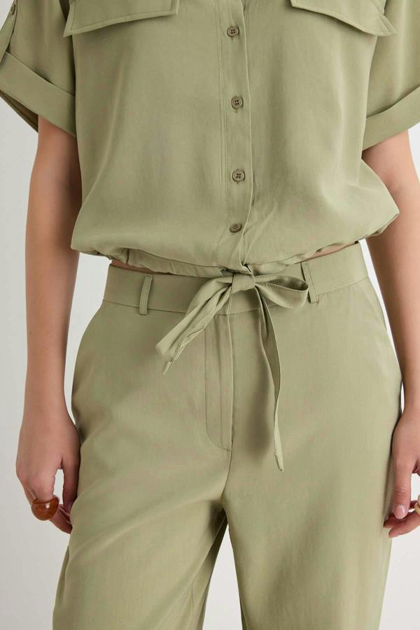 2-Piece Soft Touch Shirt and Wide Leg Trouser Co-ord Set