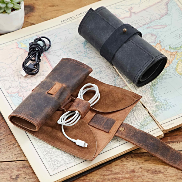 Paper High Buffalo Leather Cable Organiser