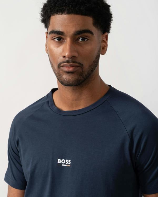 BOSS Orange Mens Slim Fit Beach T-Shirt - Navy 415