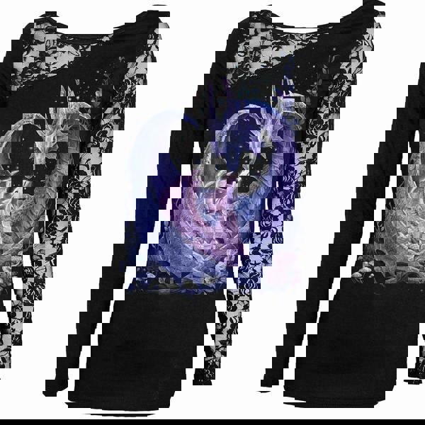 MATERNAL INSTINCTS - Lace One Shoulder Top Black