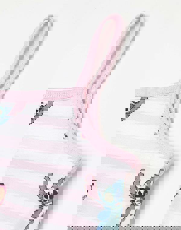 Disney Lilo & Stitch Girls Pink Multi Character AOP Sleeveless Playsuit