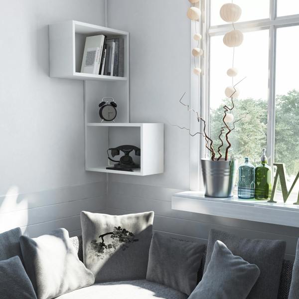 Decortie Part 3-Tier Wall Mounted Corner Shelf Modern Organizer Ancient 82cm