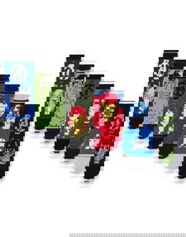 Marvel Avengers Character Boys Multicoloured 6 Pack Calf Socks Set of 6