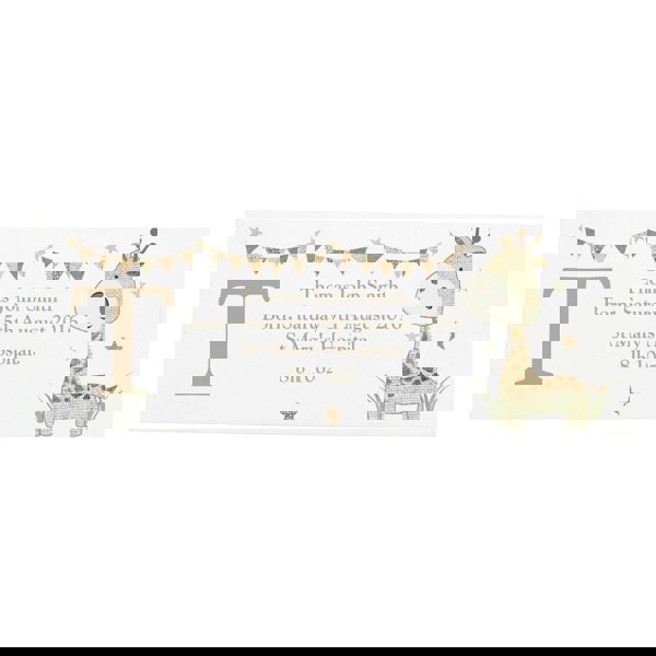 Personalised Memento Company Personalised Hessian Giraffe Wooden Mantel Decoration