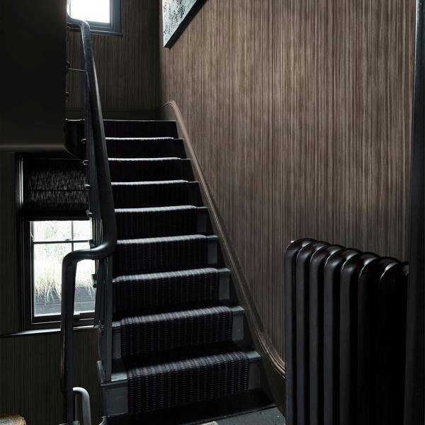 Abigail Ahern Linear Luxe Wallpaper | Deep Greige