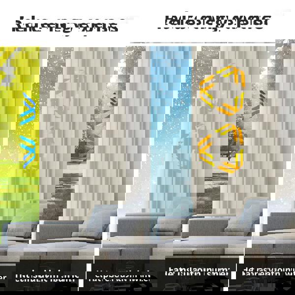 Marlow 2PC Thermal Blackout Blockout Curtains Eyelet Ring Top Thick Sun Block