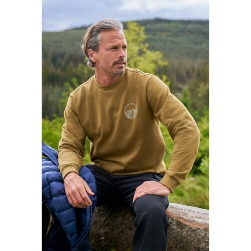 Mountain Warehouse Mens Mountain View Graphic Sweatshirt - Mustard