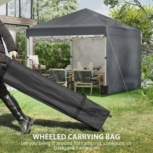 Dark grey wheeled carry bag for pop-up gazebo storage and transport