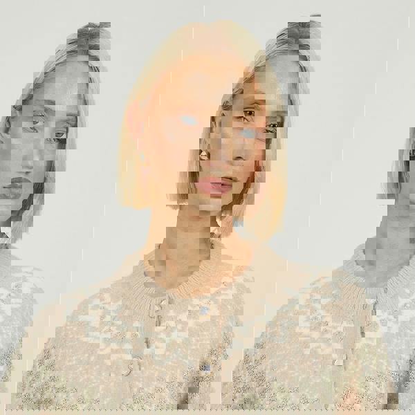 Brave Soul Pale Pink Fairisle Cardigan With Faux Pearl Buttons - Pale Pink Image 4