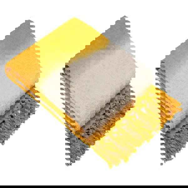 Furn Mizu Dip Dye Tassel Throw - Ochre