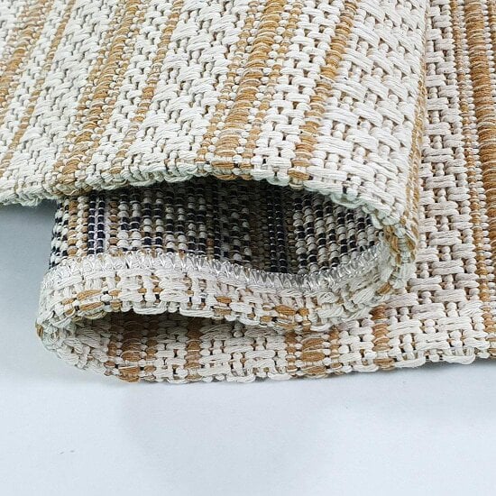 Cotton Rug Yellow Mustard Cream Stirped Small Large Runner Washable Living Room Bedroom Flat Woven Carpet Area Mat