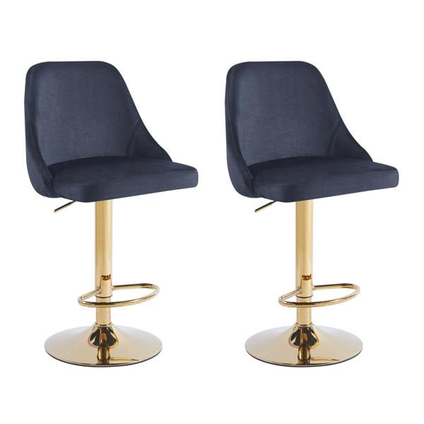 HYGRAD BUILT TO SURVIVE Adjustable Velvet Swivel Bar Stools – Set of 2 | HYGRAD®