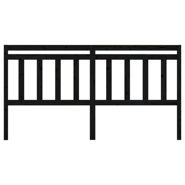 Berkfield Bed Headboard Black 206x4x100 cm Solid Wood Pine