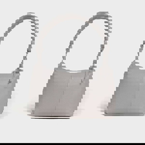 Assots London 'CITY BAG' Ice Grey Soft Pebble Grain Real Leather Shoulder Bag