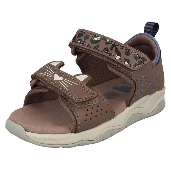 Clarks Childrens Clarks PLAYPRINT Big Cat Detailed Sandals Clowder Print T