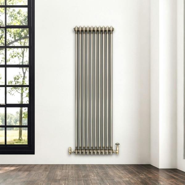 Monstershop Traditional 2 Column Radiator - 1500 x 470mm - Raw Metal