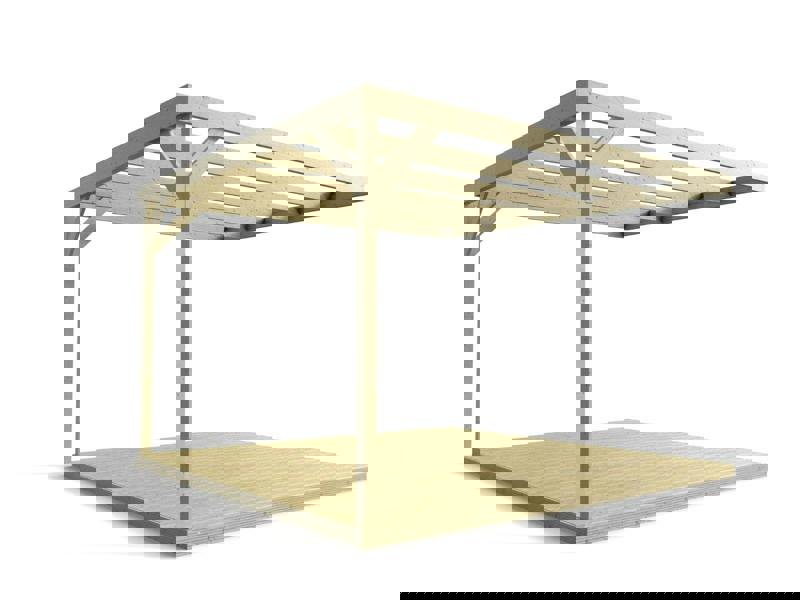 Arbor Garden Solutions Wall-mounted Box Pergola and Decking Kit