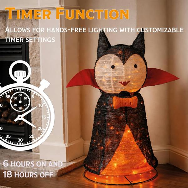 Fxlab Pop-Up 80L Orange LED Foldable Vampire Outdoor Halloween
