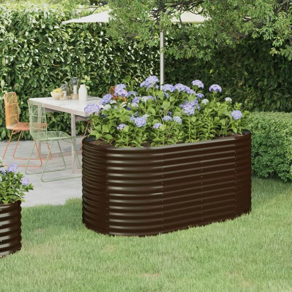 Berkfield Garden Raised Bed Powder-coated Steel 152x80x68 cm Brown