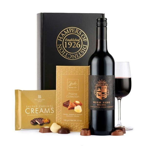 Hampers of Distinction Red Wine & Chocolates