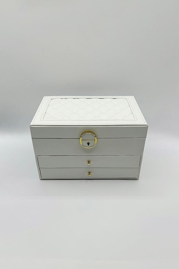Vanity Jewellery Storage Box in White - svnx