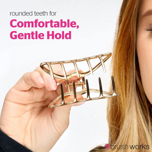 Brushworks Elegant Metal Claw Clips - 2 Pack