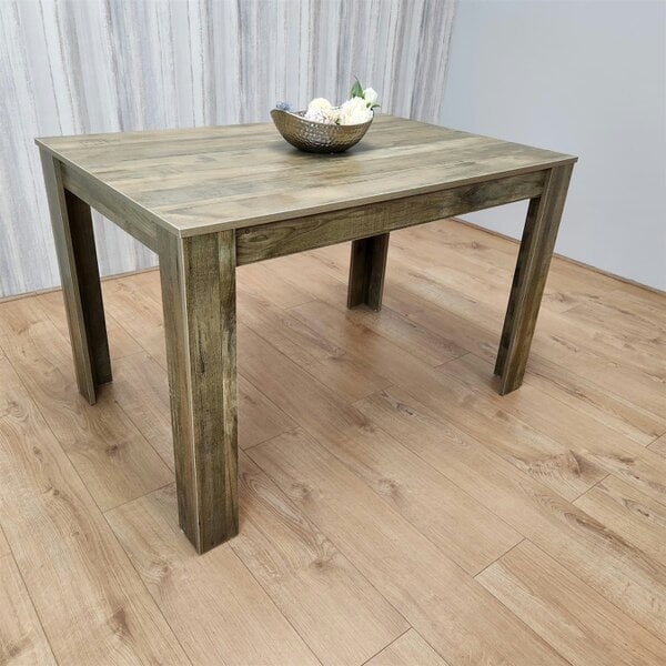 Kosy Koala Dining Table Brown Wood Kitchen Place for 4 Seats, Dining Table Only (Brown H 75 x L 117 x W 77 cm)