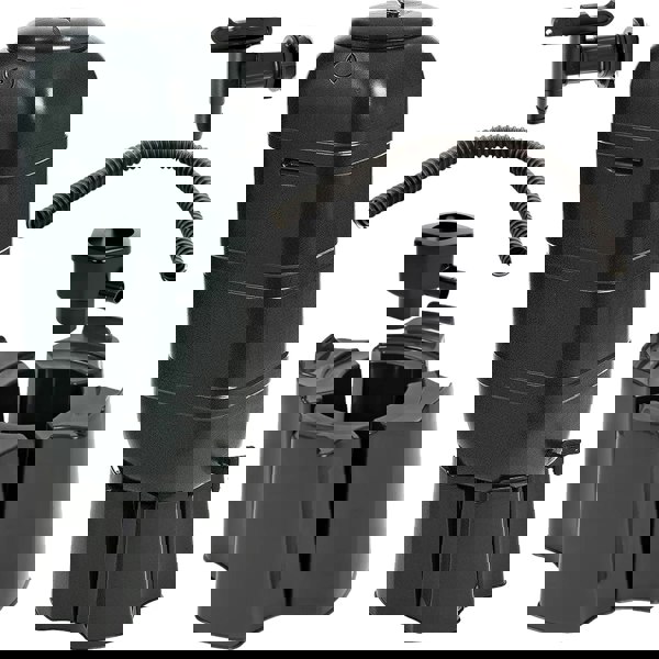 100L Black Slimline Space Saver Water Butt Kit Complete with Stand, Lid and Diverter Rain Saver For Gardens & Decking Areas