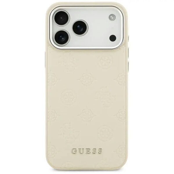 Guess Peony Hot Stamp Script Case with MagSafe for iPhone 17 Pro Max 6.9" Beige - GUHMP17XPSPOSSSE