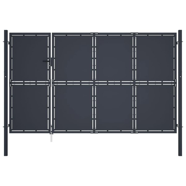 Berkfield Garden Gate Steel 350x200 cm Anthracite