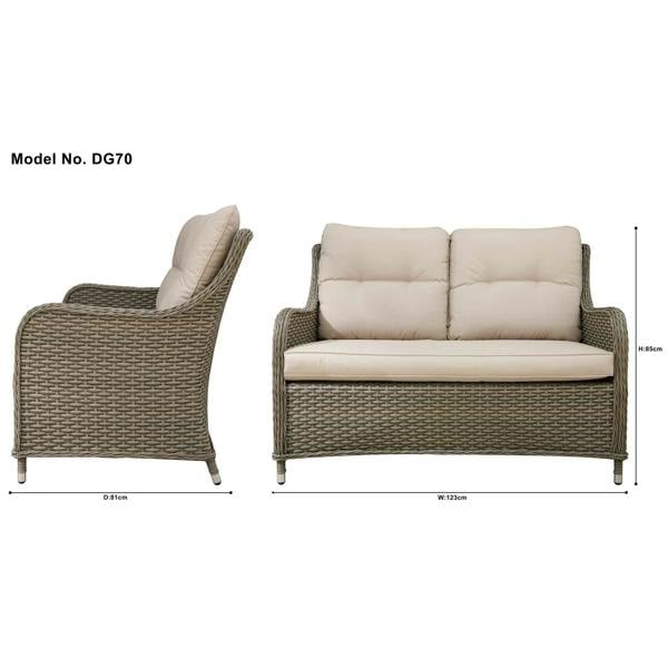 Dellonda DG70 Outdoor Furniture Action shot - dimensions