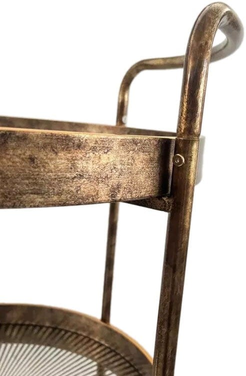 Maison des Cadeaux Gold Rustic 3-Tier Drinks Trolley