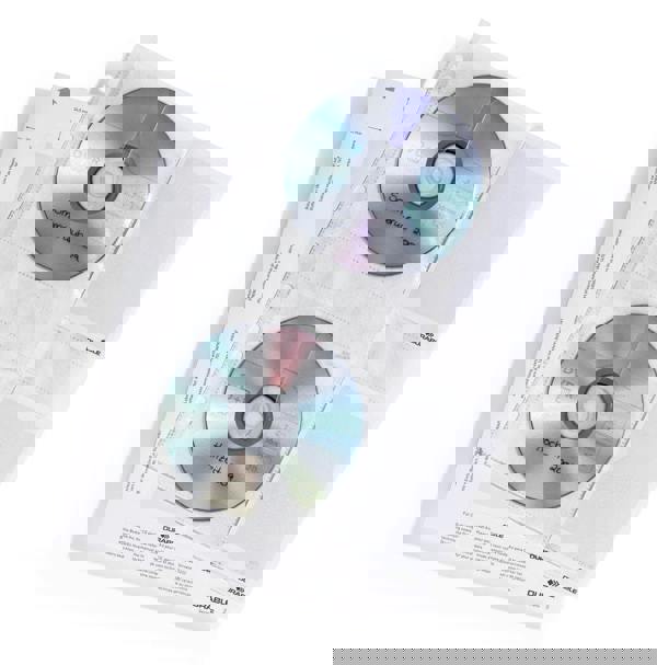 Durable CD/DVD Pockets | Double Sided Wallet Index for 4 Disks | 25 Pack | A4