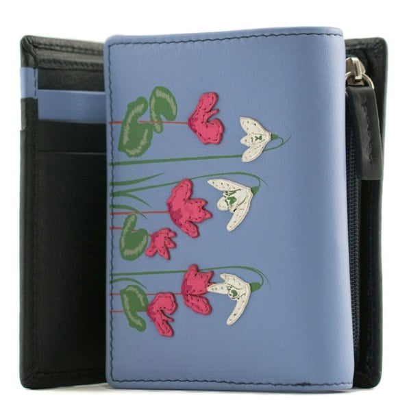 Mala Leather Snowdrop Floral RFID Small Trifold Purse