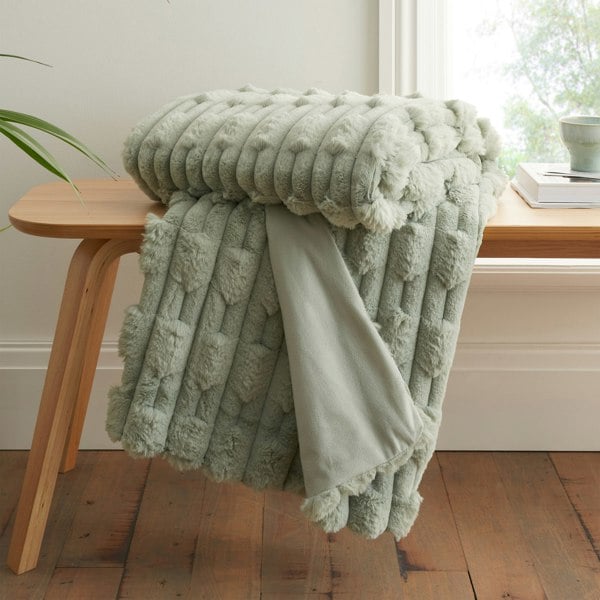 Bianca So Soft Carved Faux Fur Blanket Throw