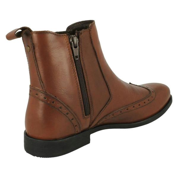 Leather Collection Ladies Leather Collection Brogue Detailed Chelsea Boots F4455